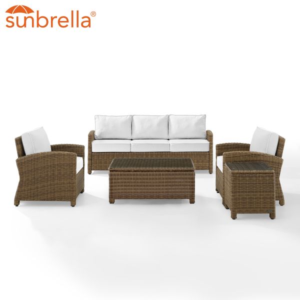 Bradenton 5Pc Outdoor Wicker Sofa Set - Sunbrella