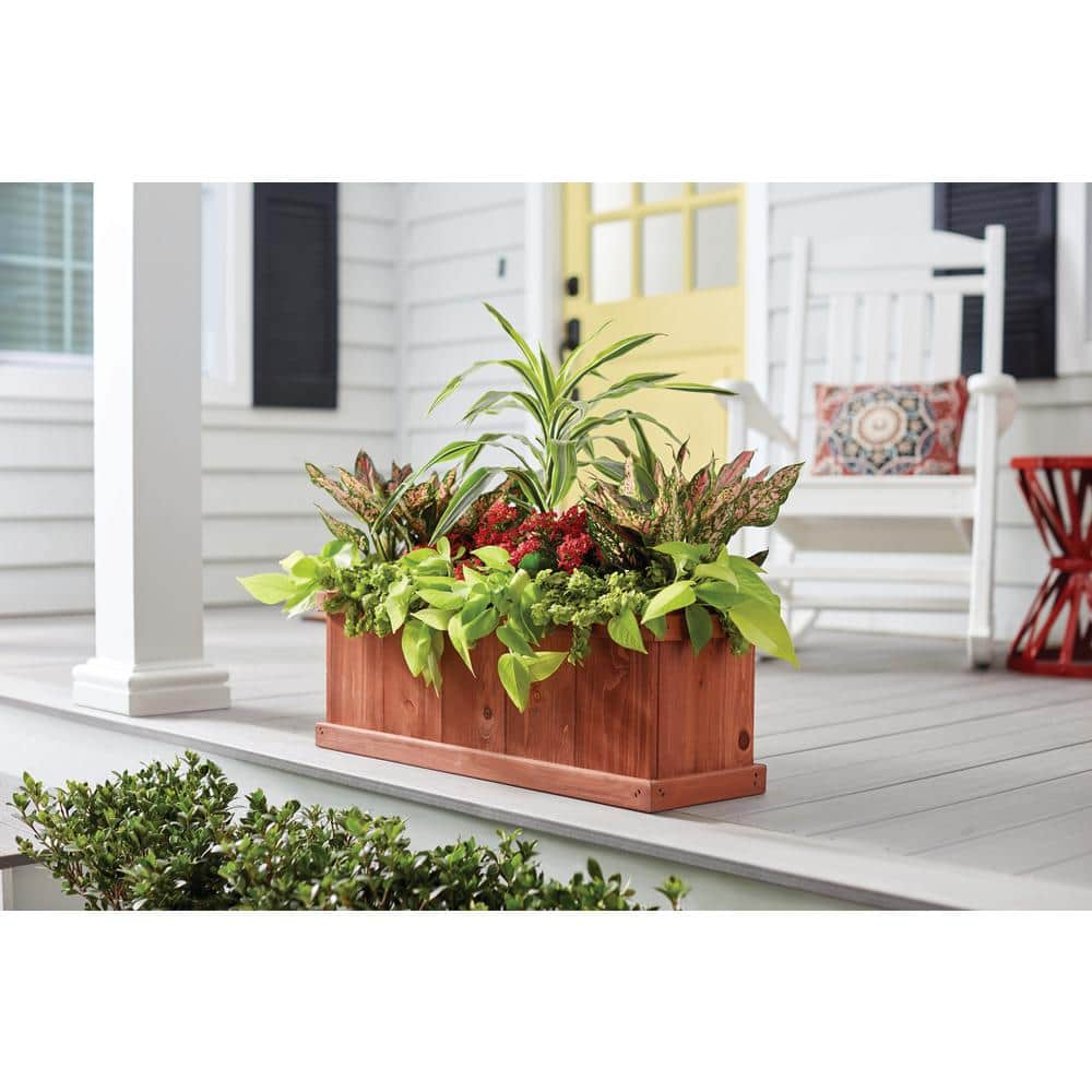 28 in. x 9 in. Wood Planter Box 142671