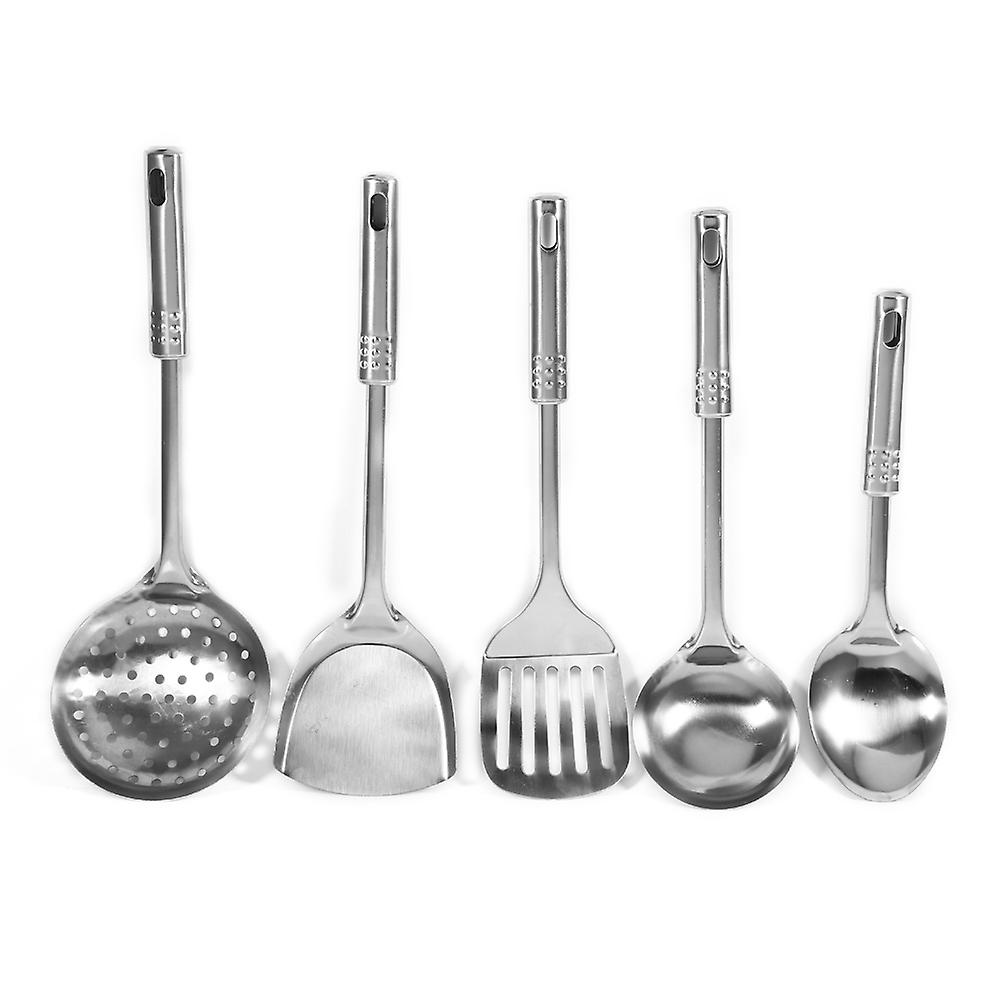 5Pcs Multi functional Kitchen Utensil Set Stainless Steel Spoons Shovel Spatula Cooking Tools