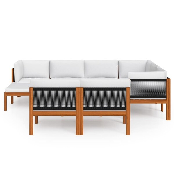 vidaXL Patio Lounge Set Outdoor Sectional Sofa with Cushions Solid Acacia Wood