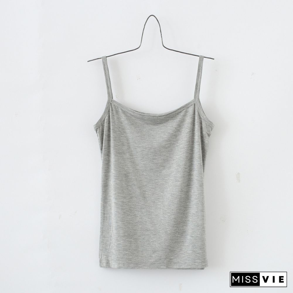 Tank Top Women Summer Casual Camisoles Women's Tops T-Shirt Spaghetti Strap Cropped Vest Female Camis Fashion Synthetic Cotton