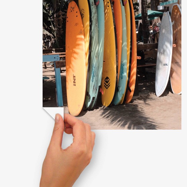 Retro Surf Gallery Poster Kit Giant Peel And Stick Wall Decal Blue orange yellow Roommates