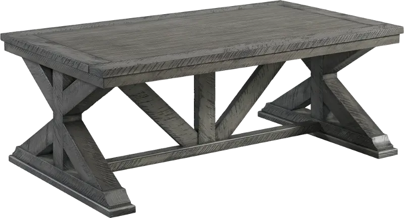 Trestle Nobel Gray Rustic Coffee Table