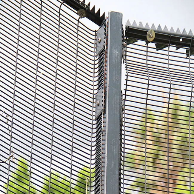 ASO galvanized black clear view 358 anti climb security fence panel