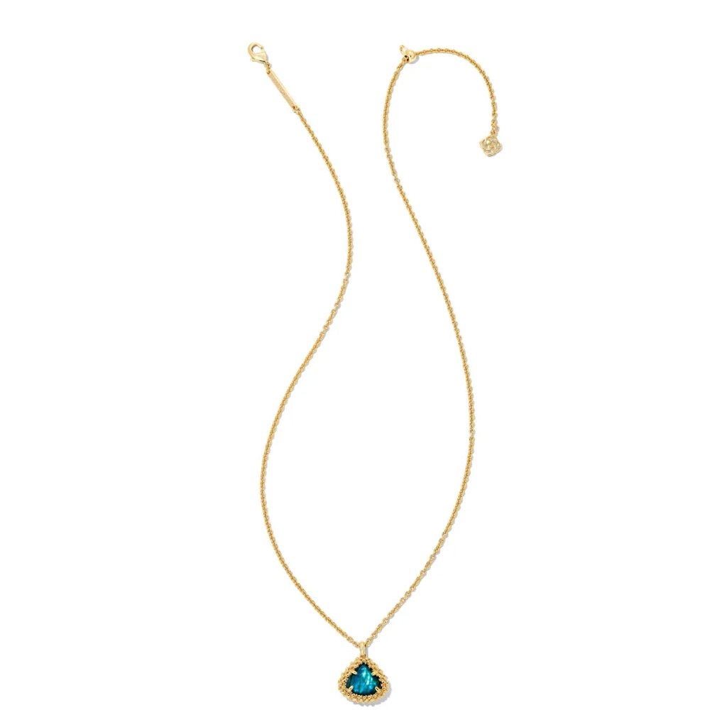 Kendra Scott  Framed Kendall Gold Short Pendant Necklace in Teal Abalone