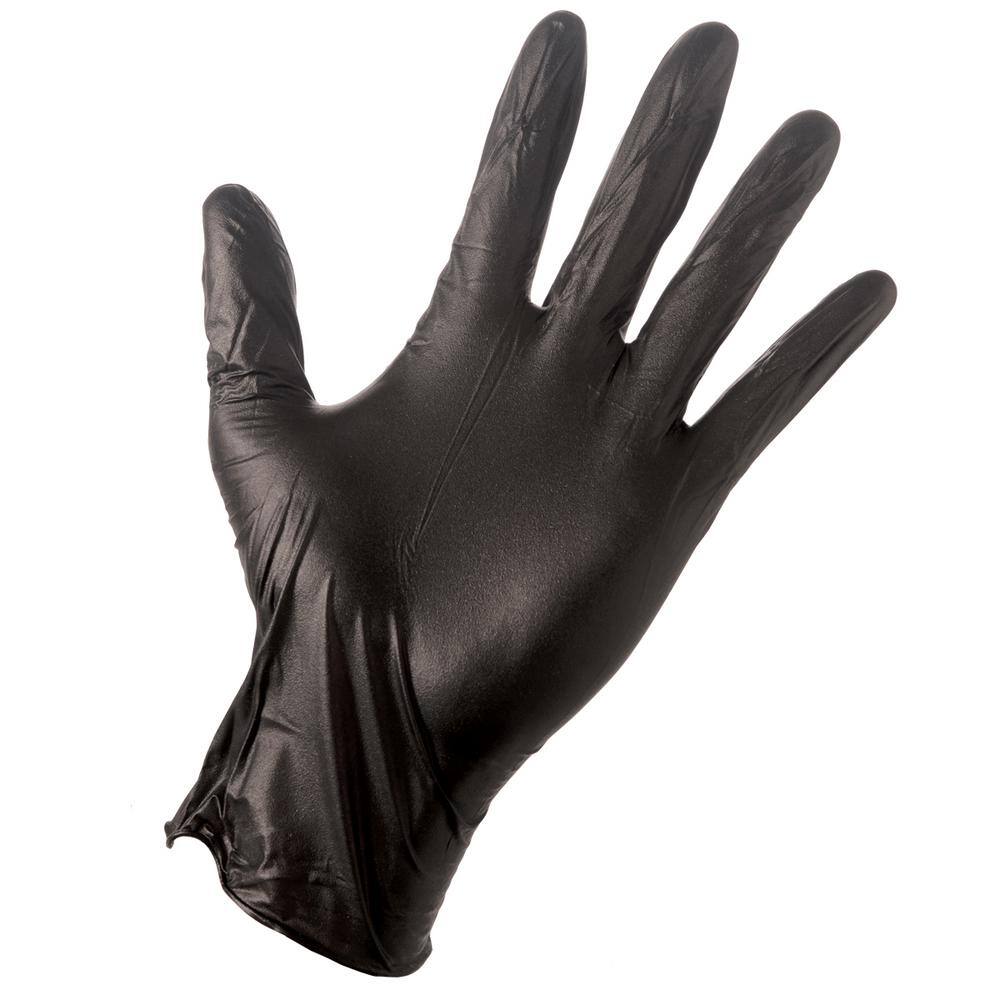 Grease Monkey Large Black 4 Mil Disposable Nitrile Gloves (100-Box) 23890