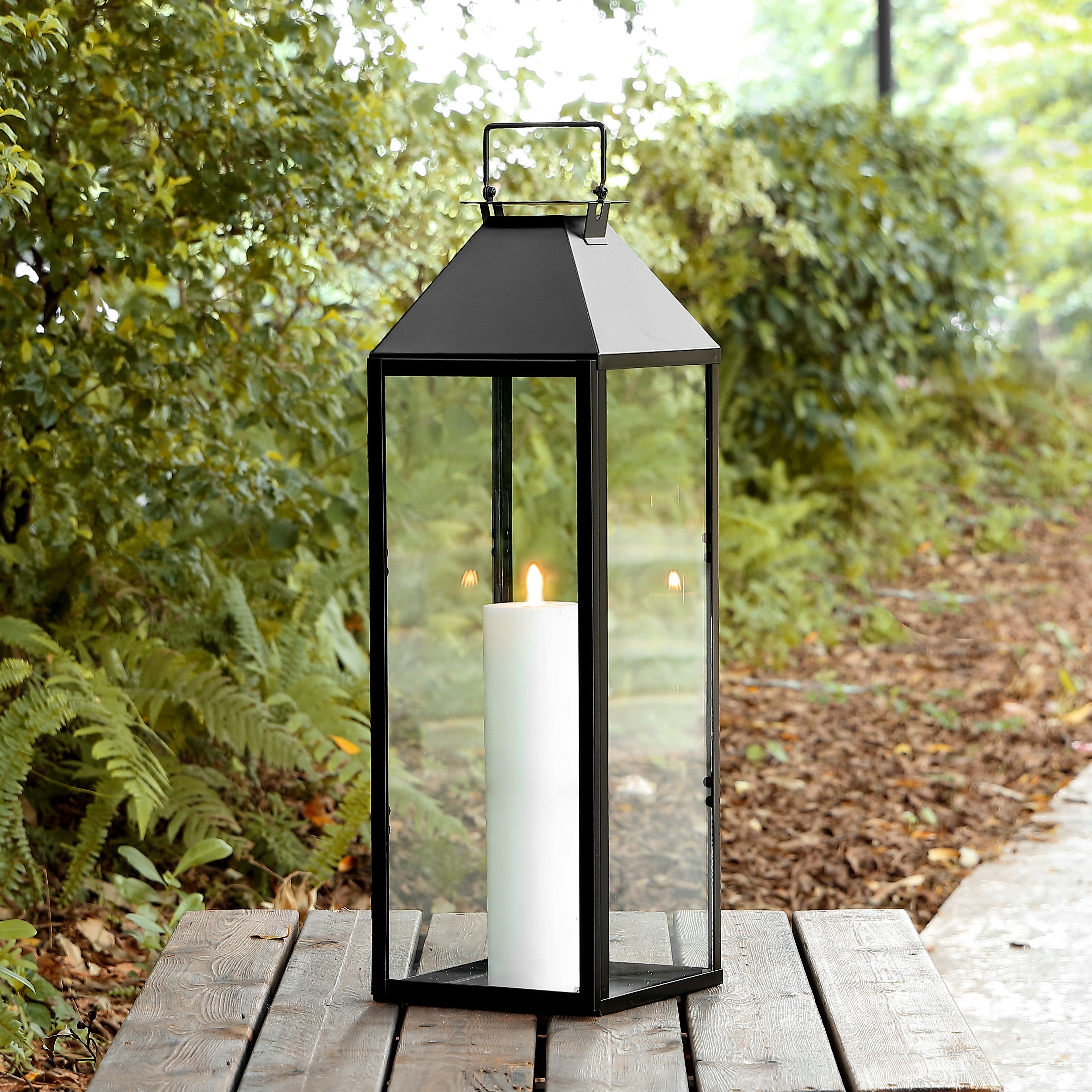 SAFAVIEH Ruane 25-inch Outdoor Lantern - 8 in. W x 8 in. D x 26 in. H Shopping - The Best Deals on Outdoor Wall Lanterns | 41005084