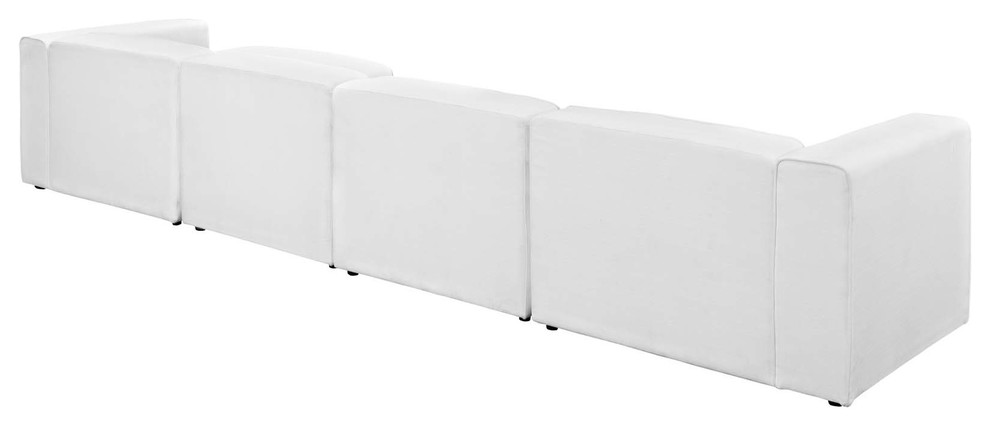 Mingle 5 Piece Upholstered Sectional Sofa Set  White   Transitional   Sectional Sofas   by BisonOffice  Houzz