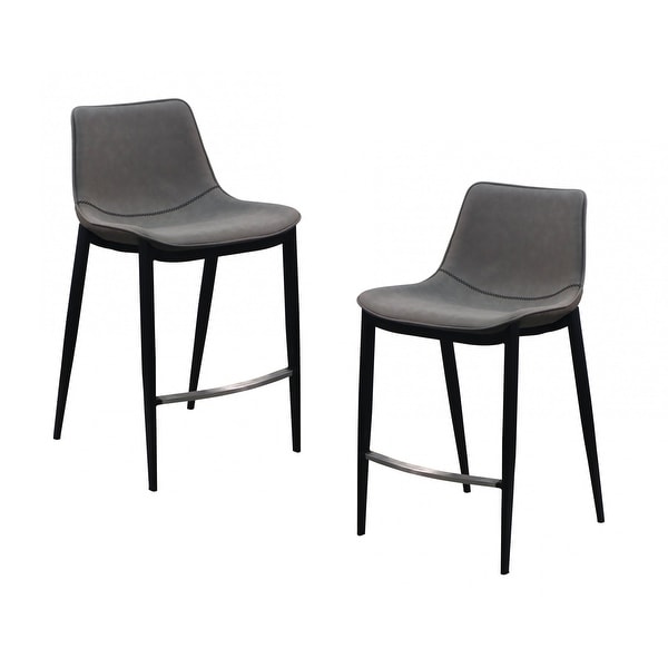 Modrest Jane Modern Grey and Black Counter Stool (Set of 2)