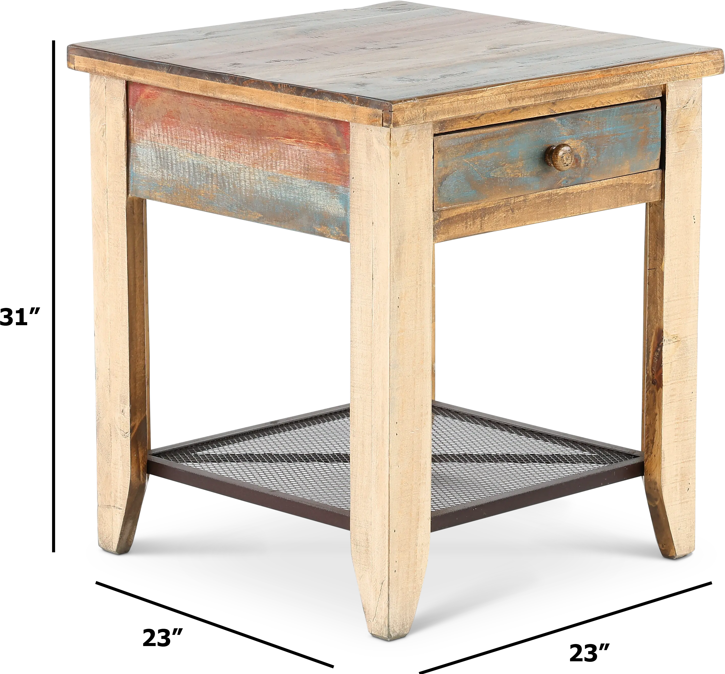 Tanmeron Pine Two Tone Brown End Table