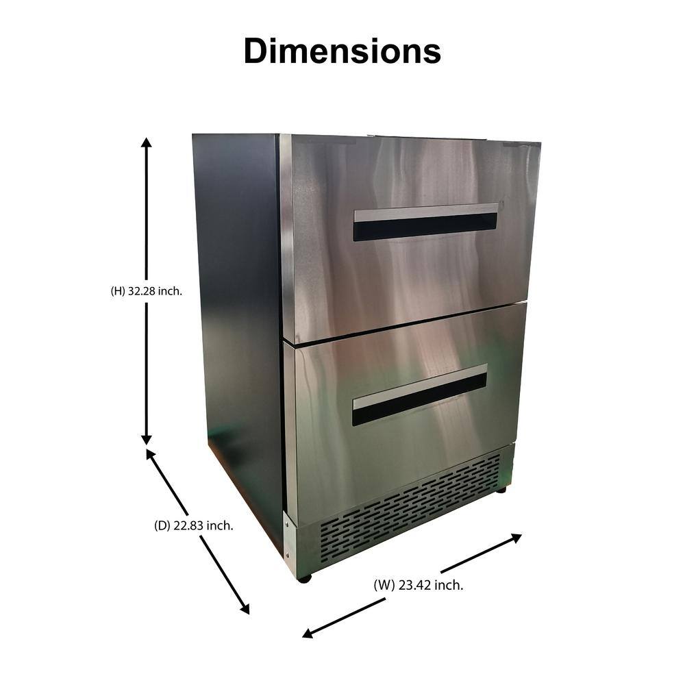 EQUATOR ADVANCED Appliances 24 in. Convertible Refrigerator Freezer ADA FS Builtin 2 Drawer Dual Temperature Sabbath DRFC 5292