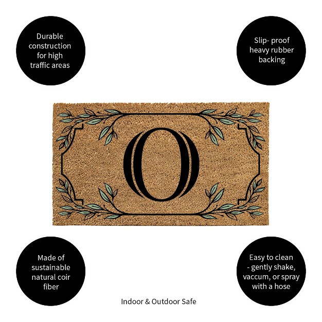 X 16 quot Monogram Coir Mat Letter quot o quot