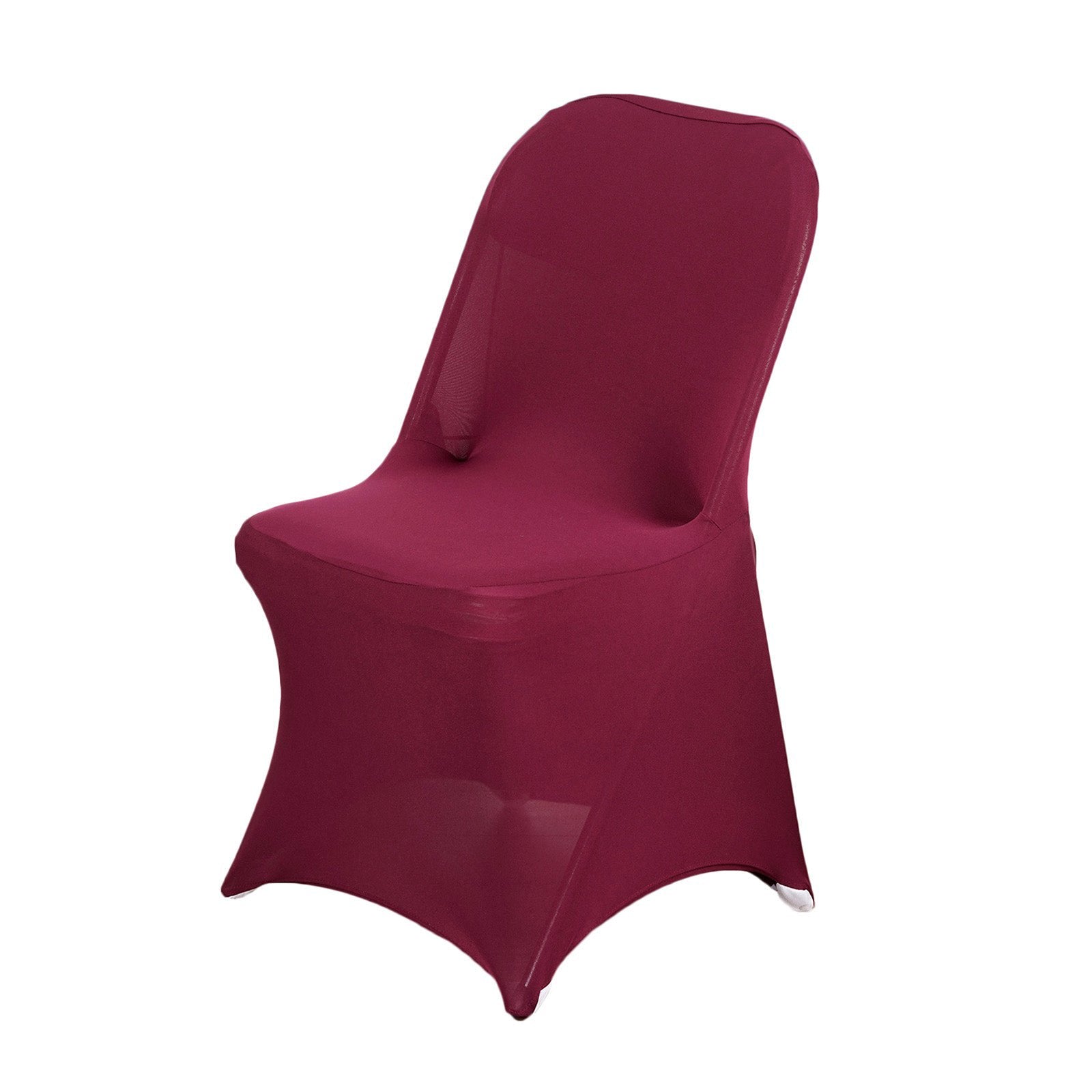 Efavormart 10PCS Stretchy Spandex Fitted Folding Chair Cover Dinning Event Slipcover For Wedding Party Banquet Catering- Burgundy