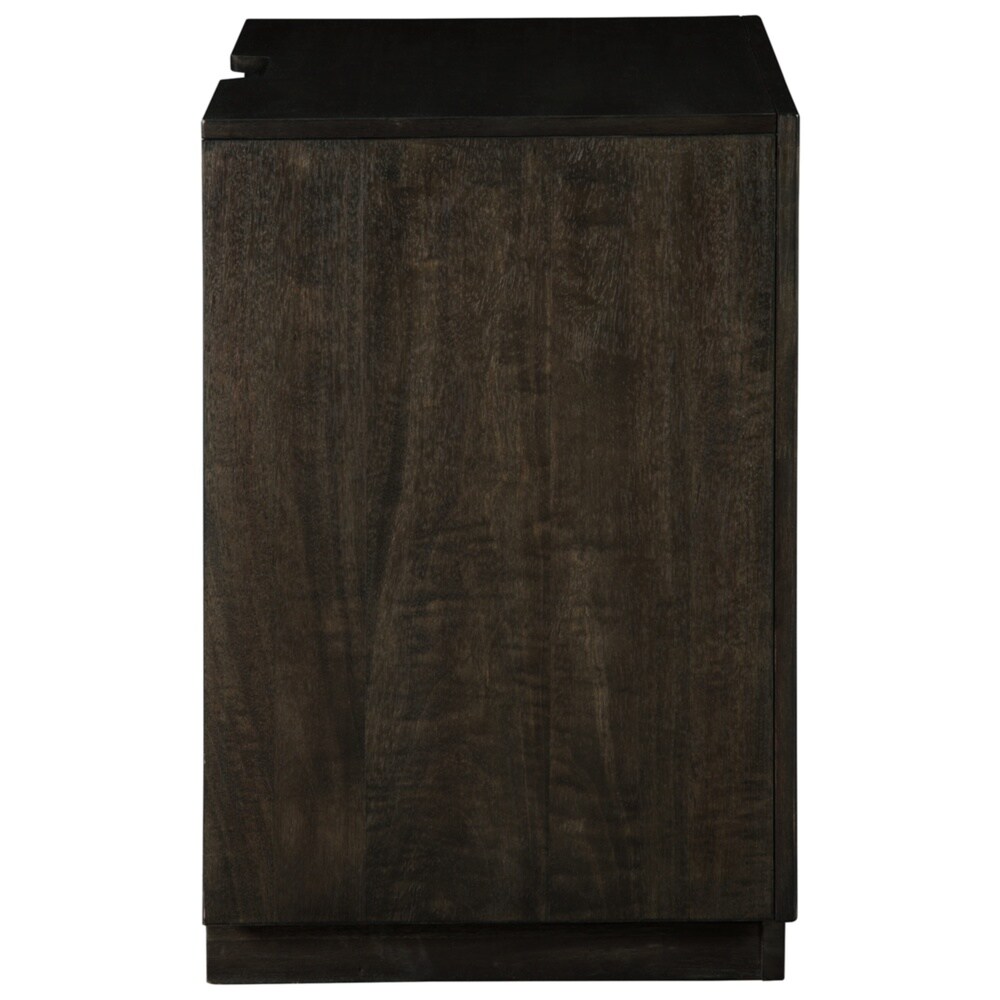 Hyndell Dark Brown Two Drawer Nightstand
