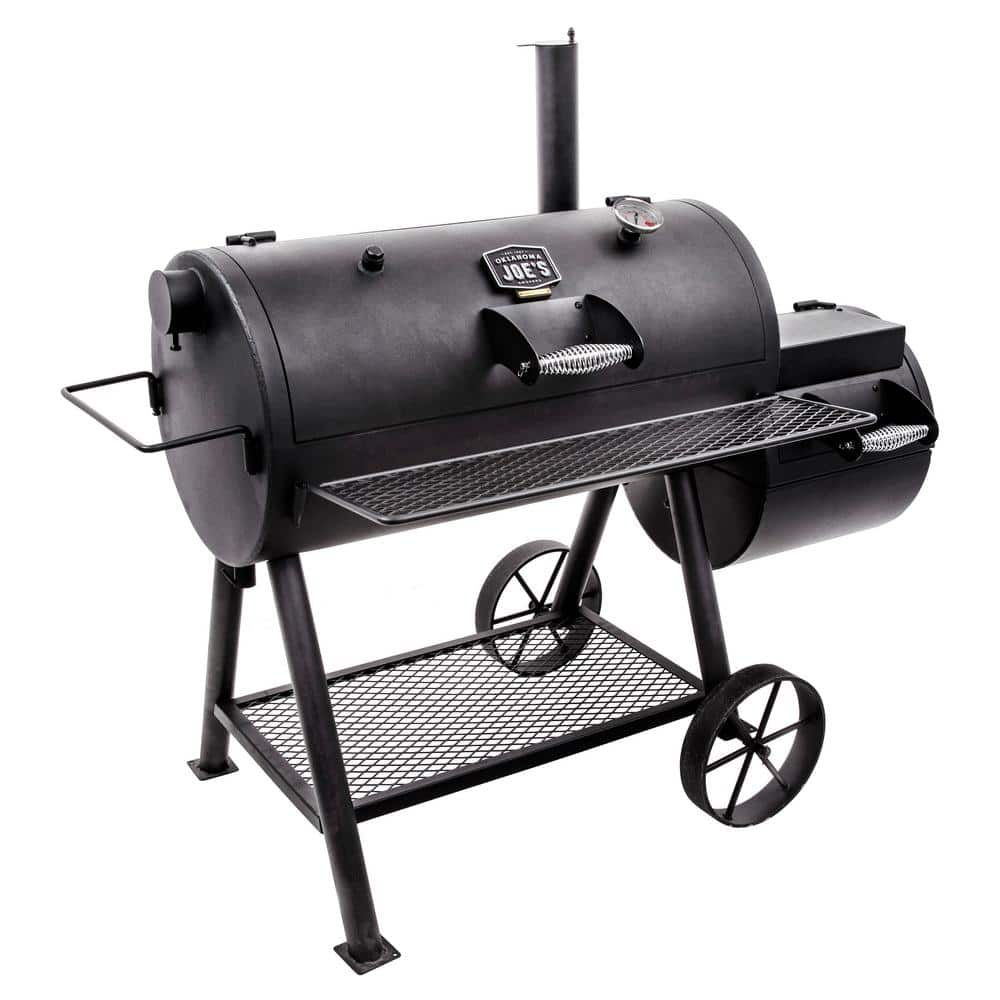 OKLAHOMA JOE'S Highland Reverse Flow Offset Charcoal Smoker and Grill in Black with 900 sq. in. Cooking Space 17202052