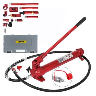 VEVOR 10-Ton Porta Power Kit 55.1 in. Oil Hose Hydraulic Car Jack Ram Autobody Frame Repair Tools GJ2M10TYYFLD00001V0