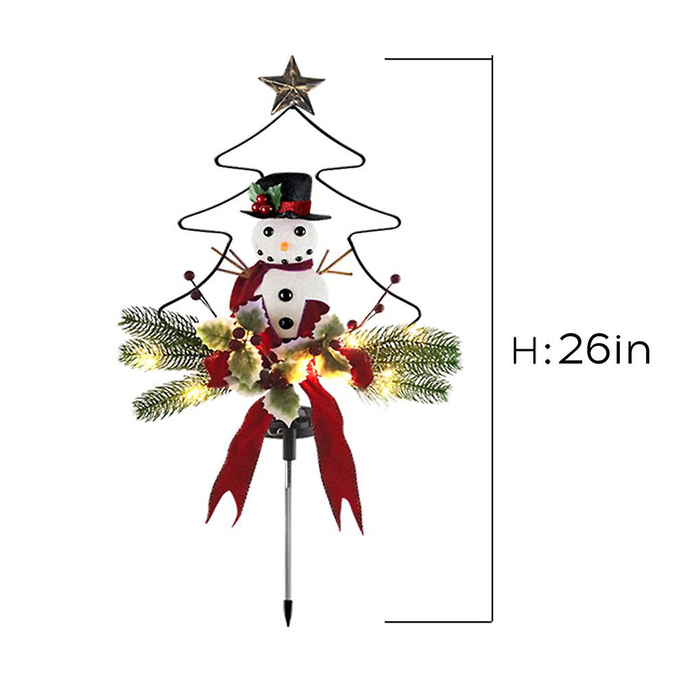 Solar Led Hardware Chritmas Tree Snowman Inserted Flower Lamp Garden Lawn Romantic Decoraitive Light No.290512