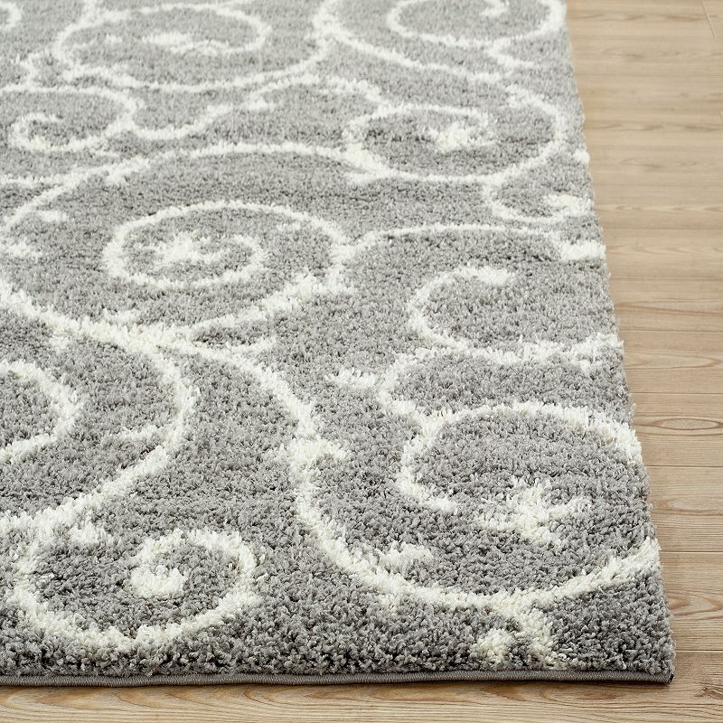 World Rug Gallery Florida Soft Cozy Scroll Shag Rug