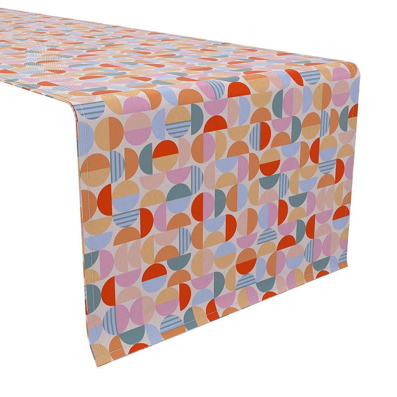 Table Runner， 100% Cotton， 16x72， Vintage Style Abstract