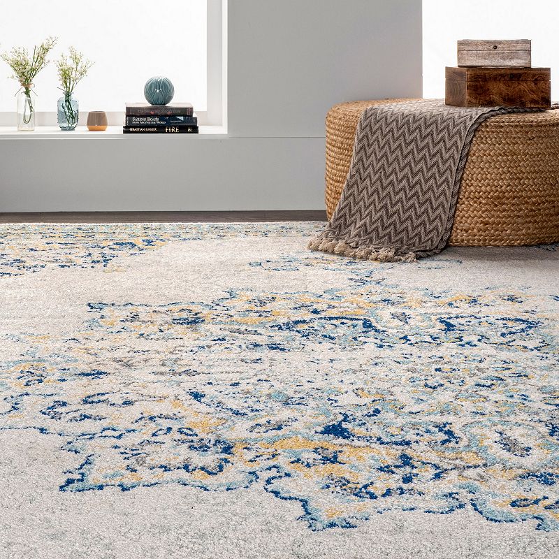 nuLOOM Sunny Wildflower Framed Medallion Rug