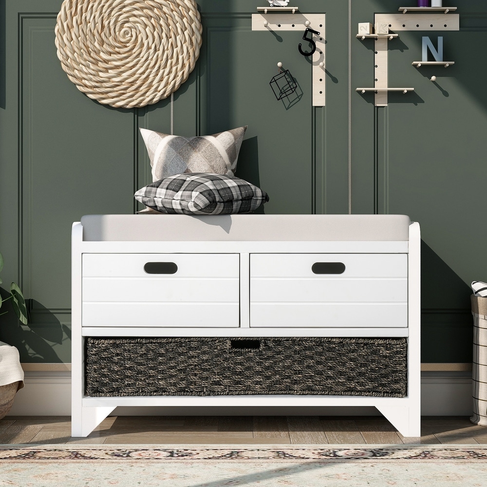 Storage Bench Entryway Benches with Storage Space   3 Drawers