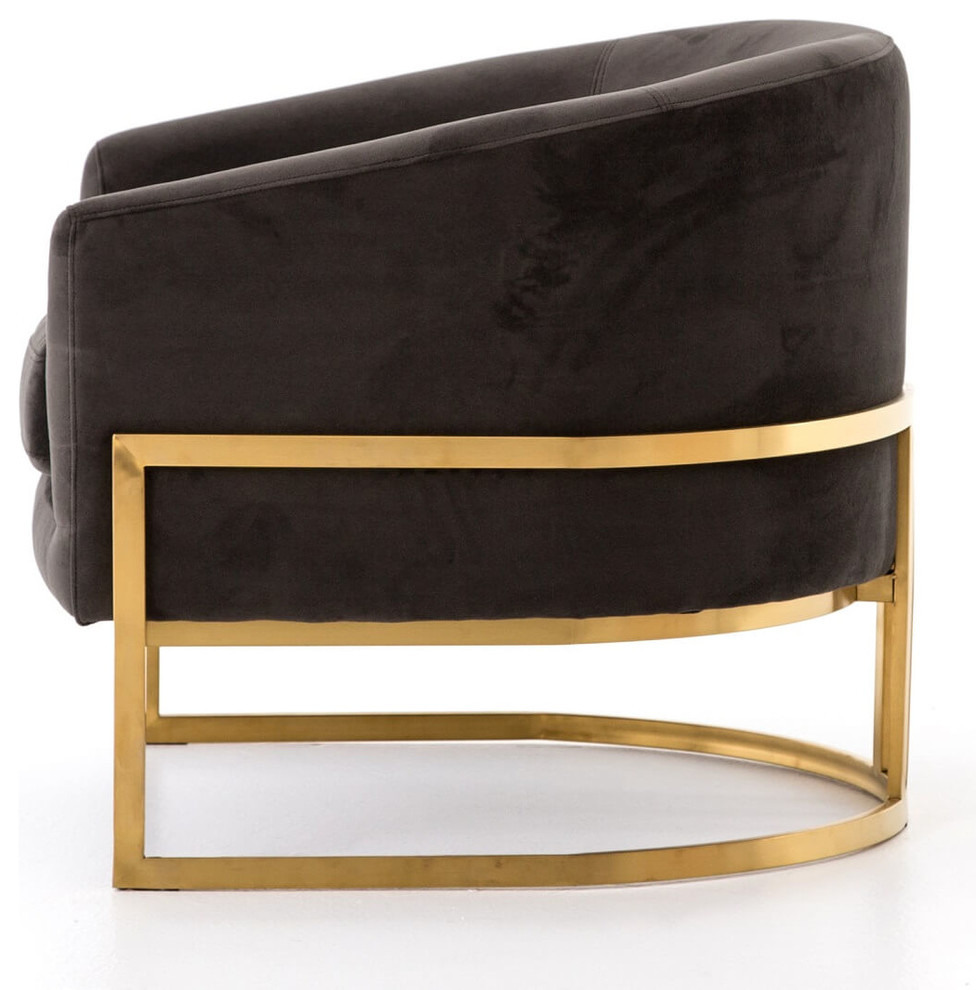 Corbin Brass Frame Chair   Contemporary   Armchairs And Accent Chairs   by Zin Home  Houzz