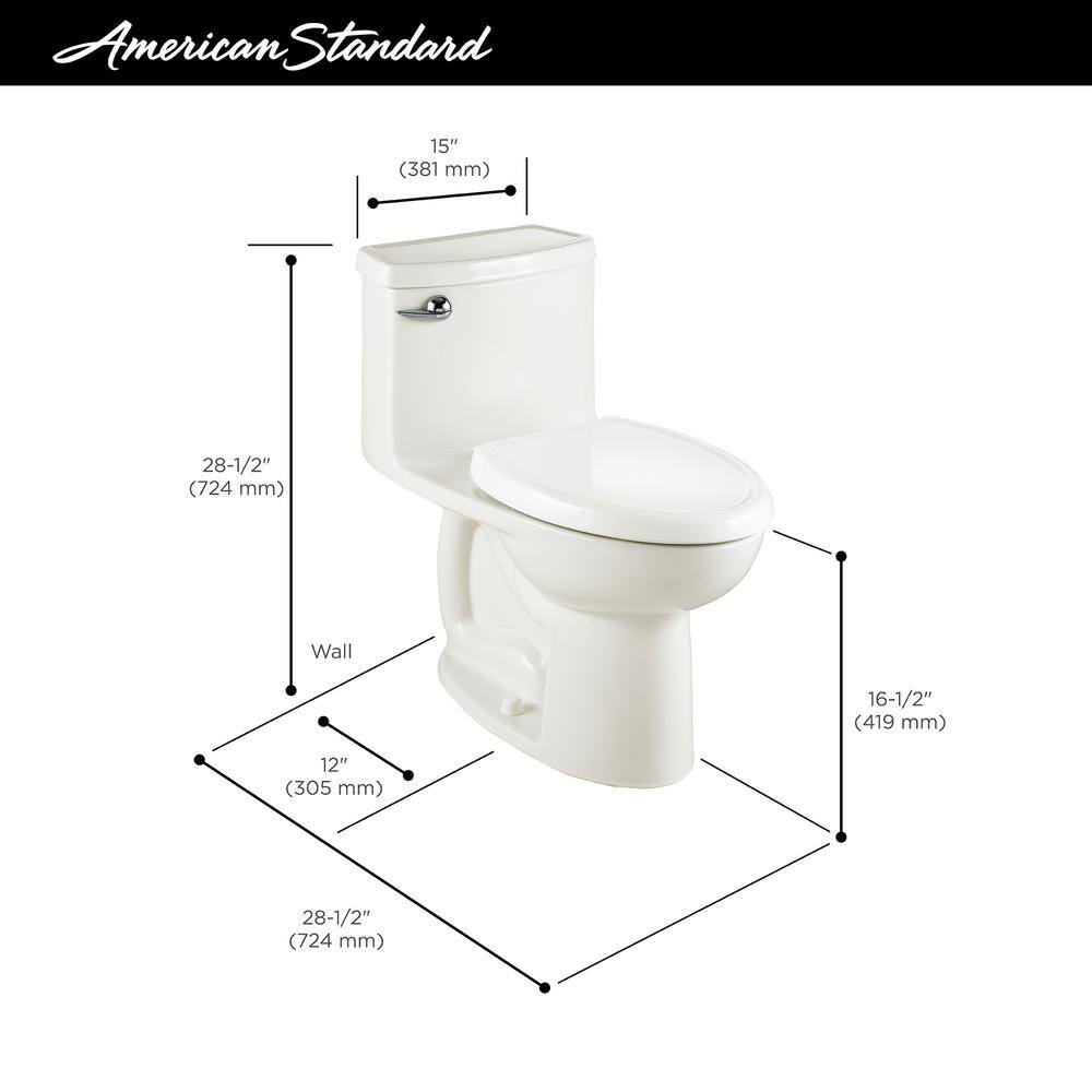 American Standard Compact Cadet 3 FloWise Tall Height 1-Piece 1.28 GPF Single Flush Elongated Toilet in Linen Seat Included 2403.128.222