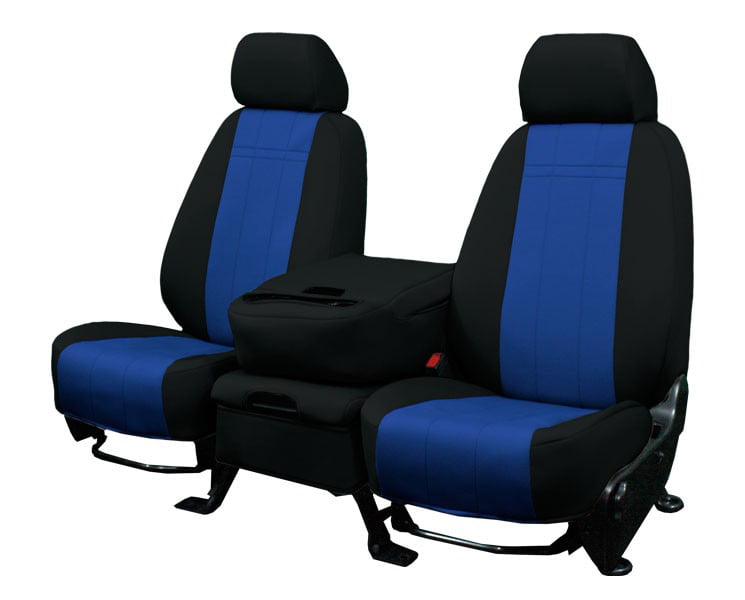 CalTrend Front Neo Seat Covers for 1987-1995 Jeep Wrangler - JP129-04NN Blue Insert with Black Trim