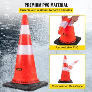 VEVOR Orange Construction Cones 30 in. H Traffic Cones with Reflective Collars for School Improvement (8-Pack) AQZYCHDSBJ3083YAHV0