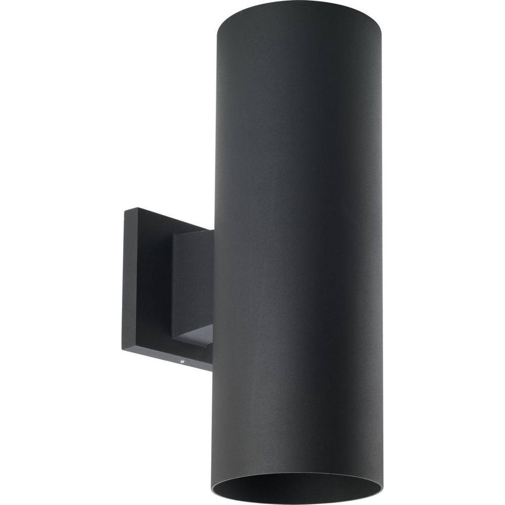 Progress Lighting Coastal 14 in. Black LED Outdoor Wall Cylinder Light Square Aluminum Modern Cylinder P560291-031-30