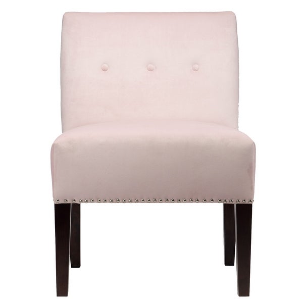 Samantha Velvet Upholstered Nailhead Living Room Slipper Chair