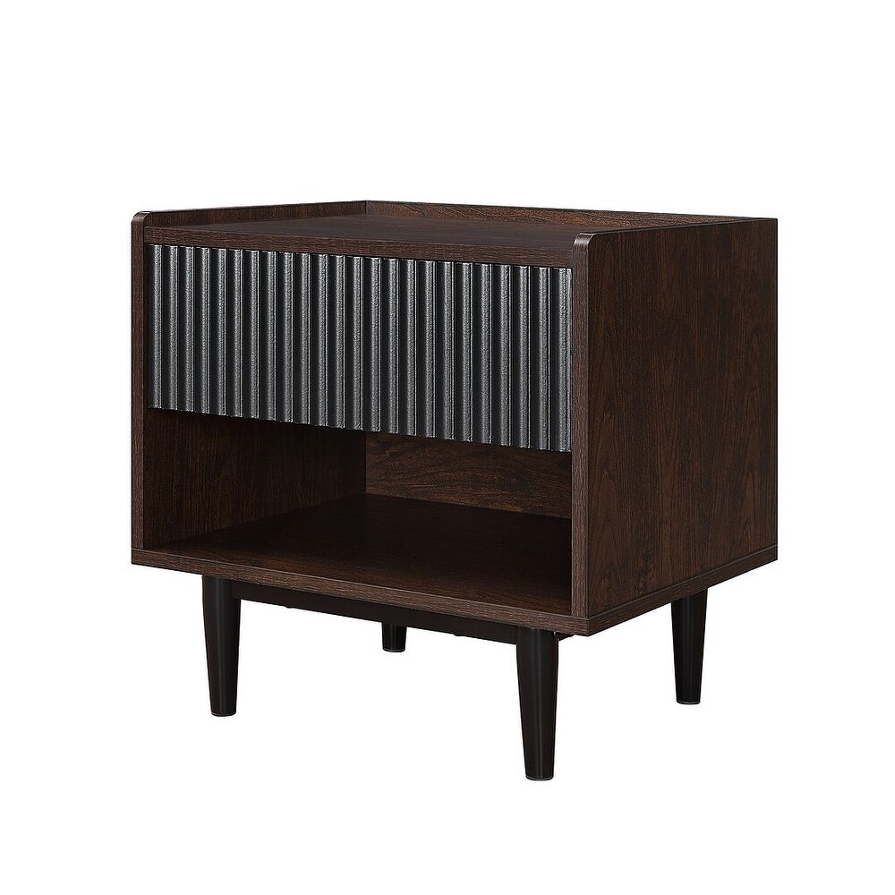 Manhattan Comfort Duane Modern Ribbed Nightstand