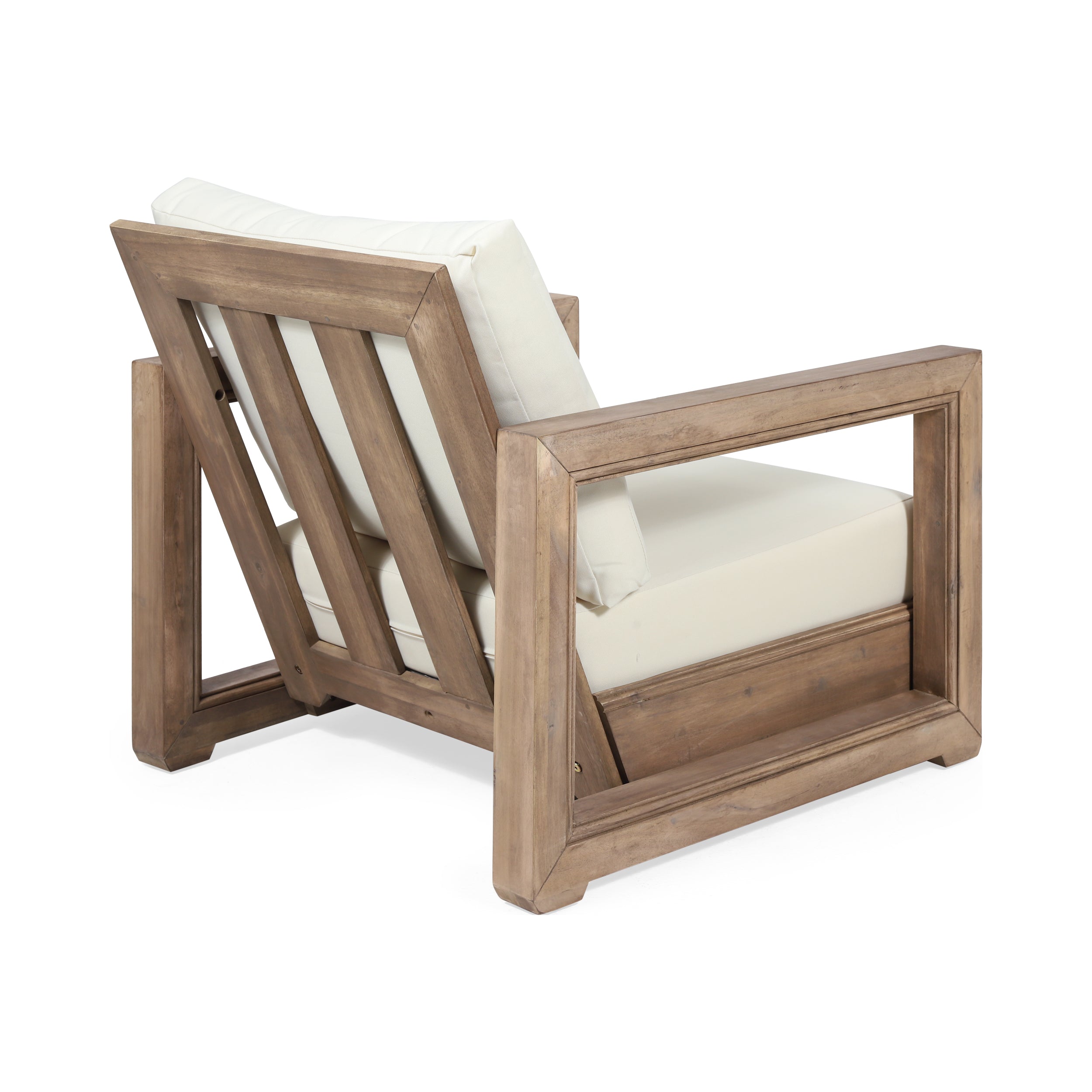 Andrae Outdoor 3 Piece Acacia Wood Chat Set