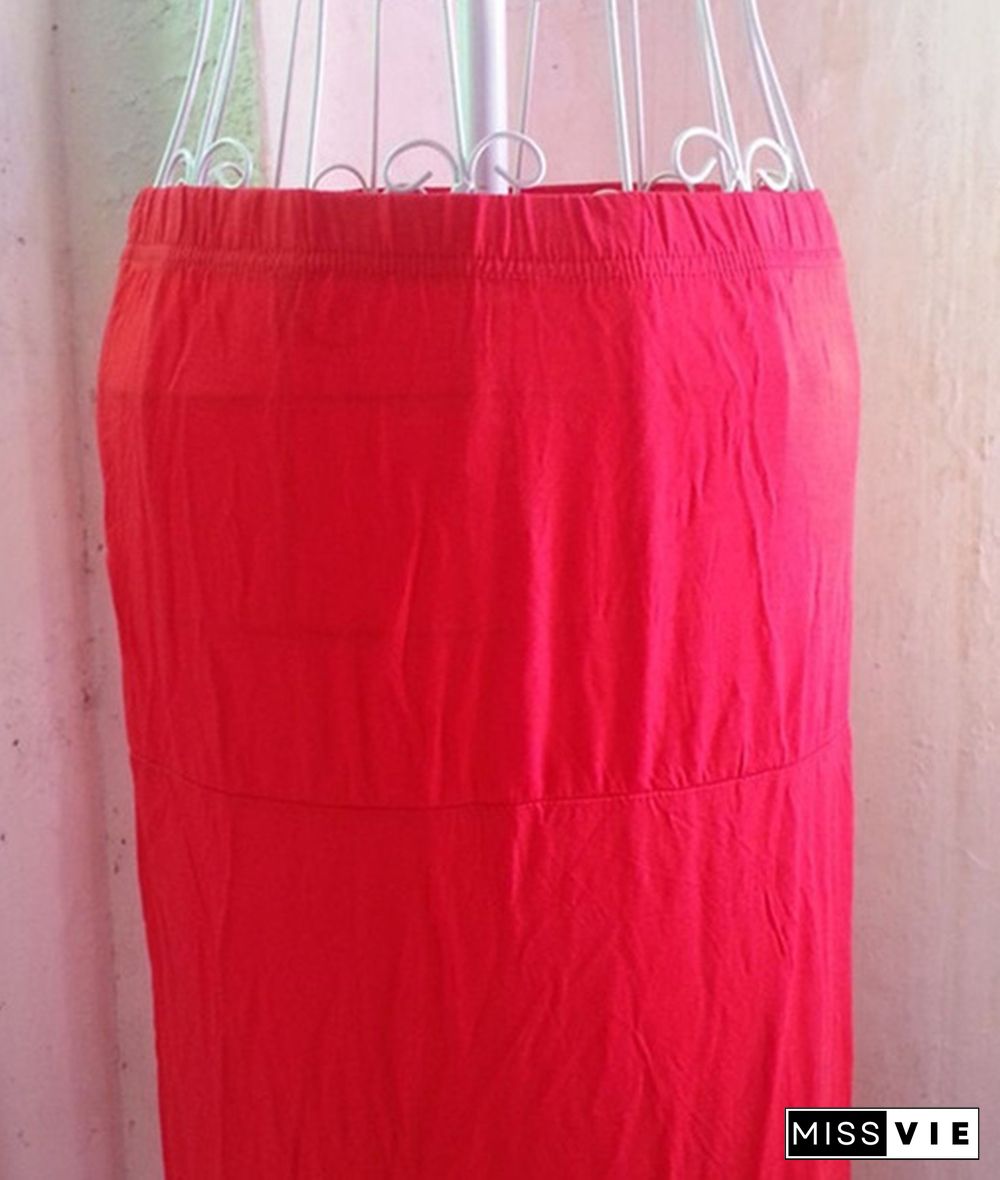 Summer Fashion Casual Long Skirt Candy Color Maxi Skirts Plus Size Women Skirt