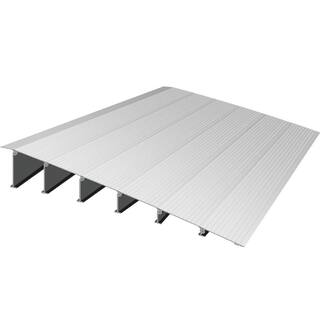 VEVOR 32.15 in. x 34 in. x 6 in. Silver Aluminum Threshold Speed Ramp Adjustable Wheelchair Ramp 6 in. Rise for Wheelchair WFSLYPDYCGLZ6CPVWV0