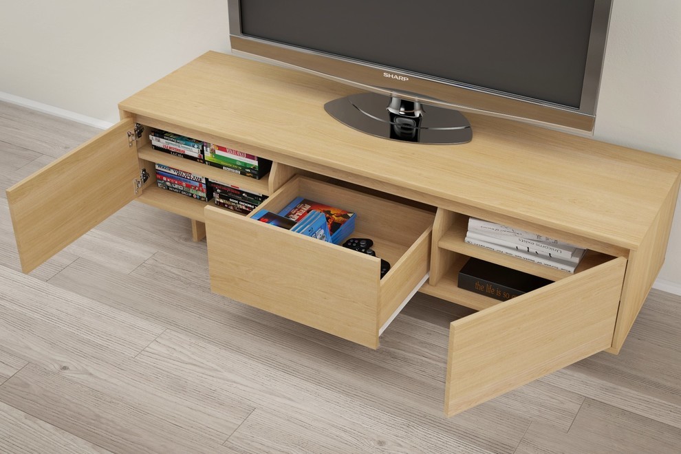 Nexera 107205 Rustik 60 quotTV Stand  Natural Maple   Transitional   Entertainment Centers And Tv Stands   by Luxeria  Houzz