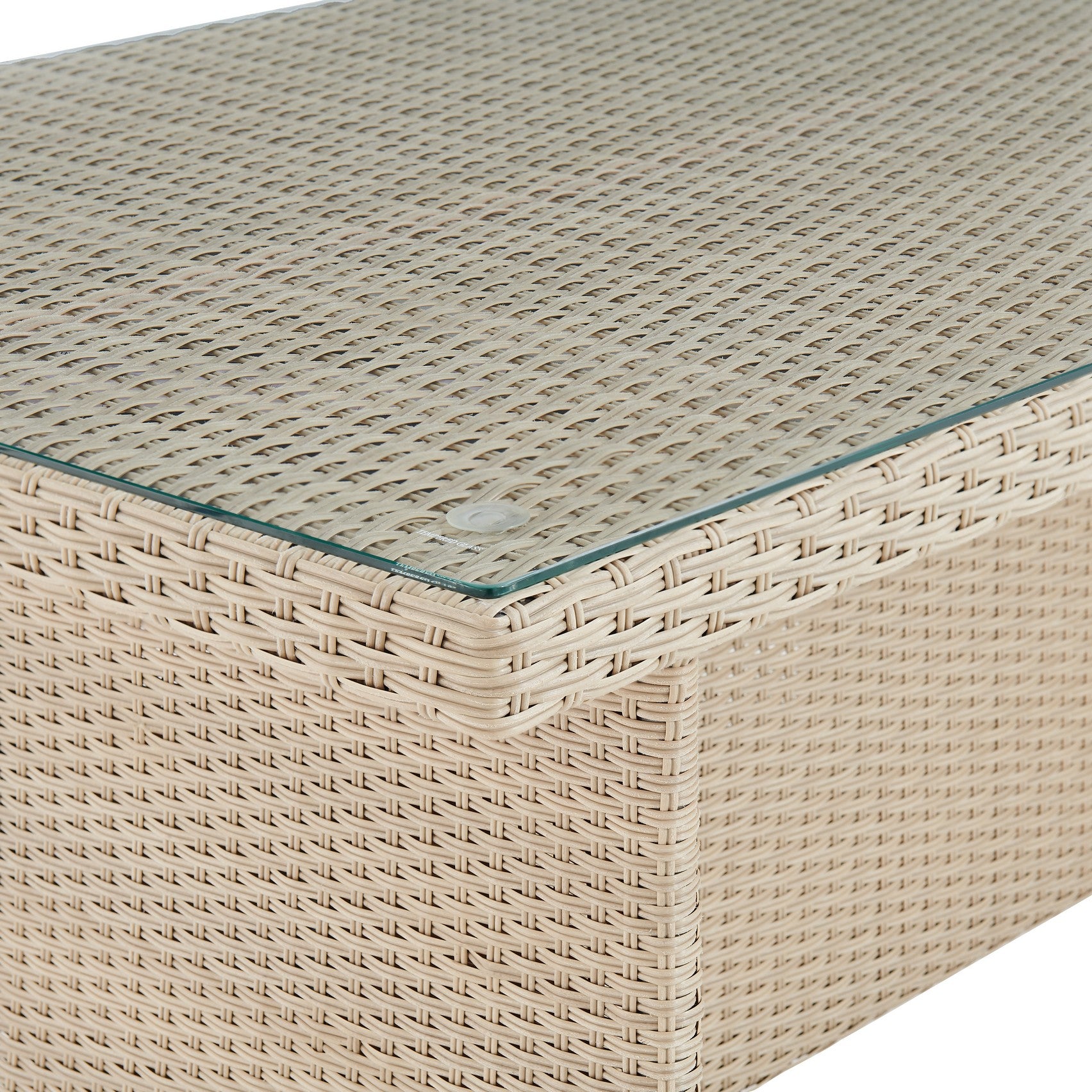 Alaterre Canaan Outdoor Resin Wicker Cocktail Table, Beige