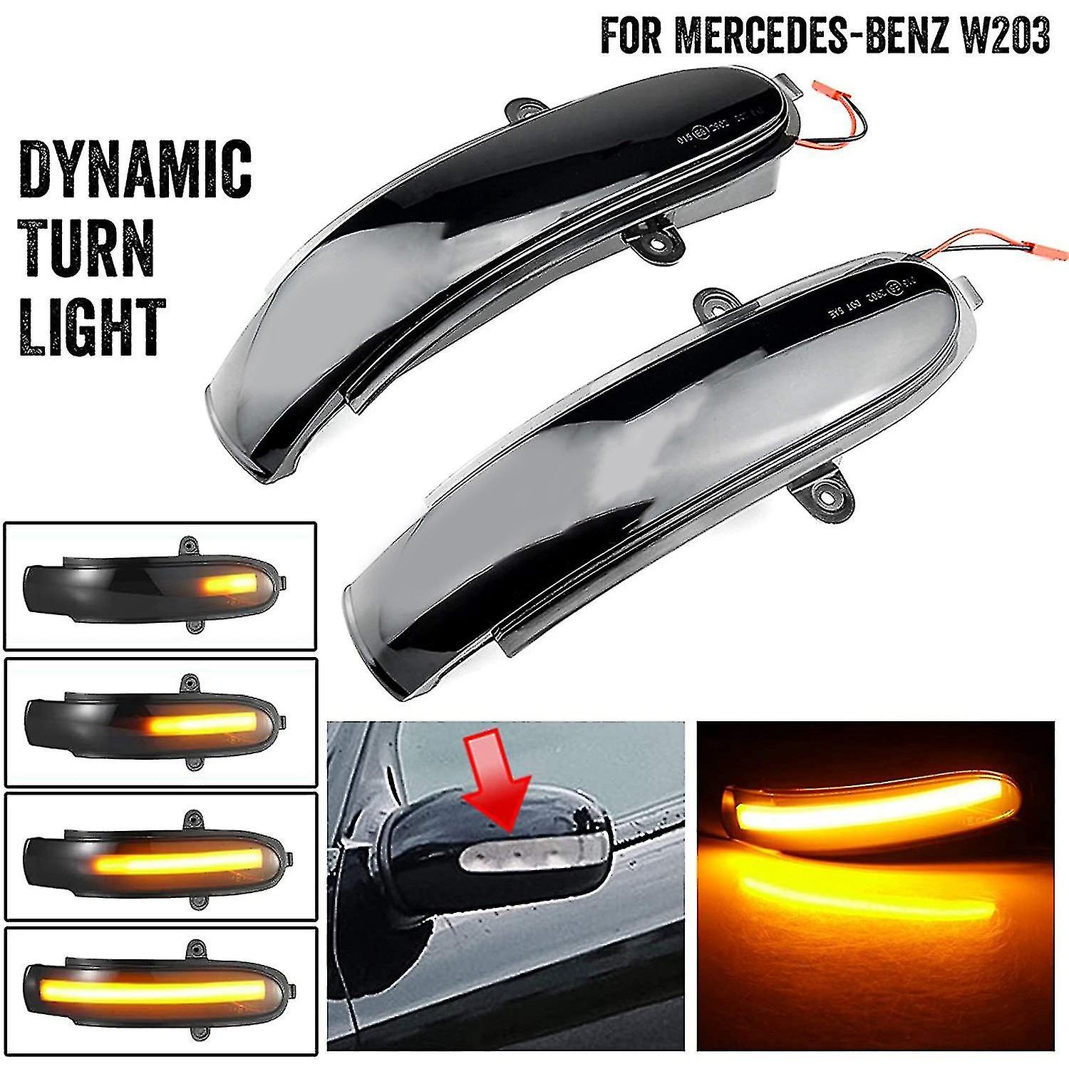 Dynamic Led Rearview Side Mirror Blinker Indicator Light Turn Signal Lamp For C W203 -modell Cl203