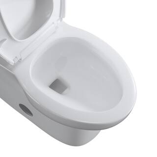 ANGELES HOME 12 in. Rough-In 1-piece 1.27 GPF Single Flush Elongated Toilet in Glossy White Seat Included MOPT-283