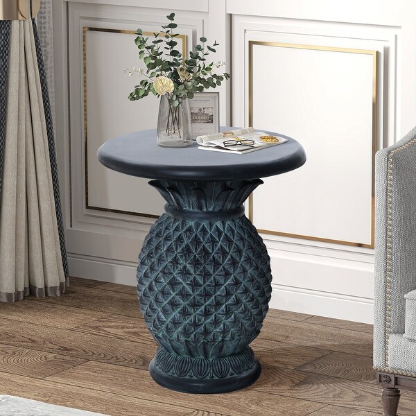 Grey MgO Pineapple Outdoor Side Table