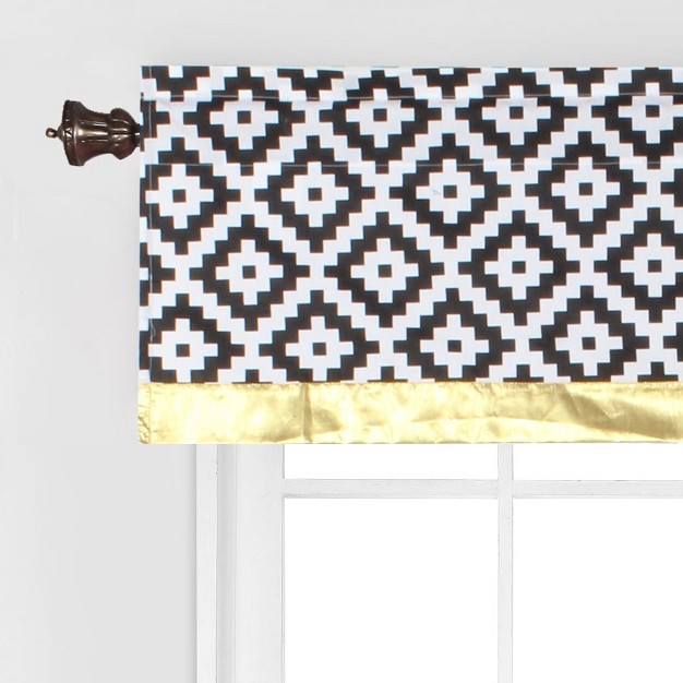 Bacati Love Black gold Window Valance