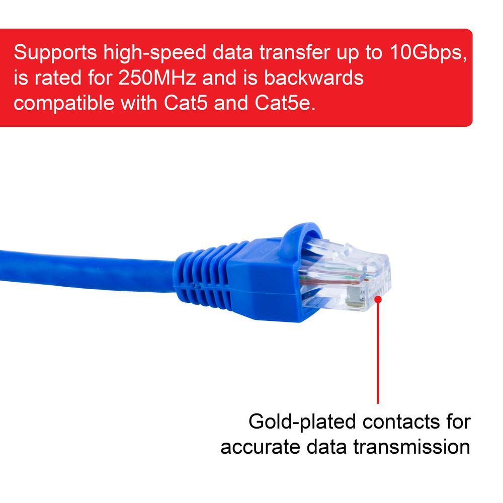 GE 50 ft. Cat6 Ethernet Networking Cable in Blue 70330