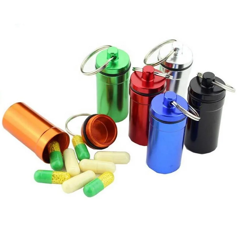 EDC Waterproof Tank Medicine Pill Bottles Mini Portable Outdoor Survival Box for Camping Hiking