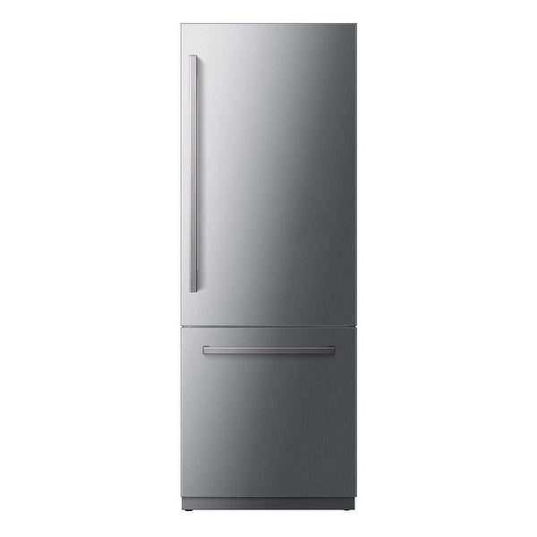 30 in. Width 16 cu. ft. Built-In Bottom Freezer Refrigerator in Custom Panel Ready， Counter Depth - 30