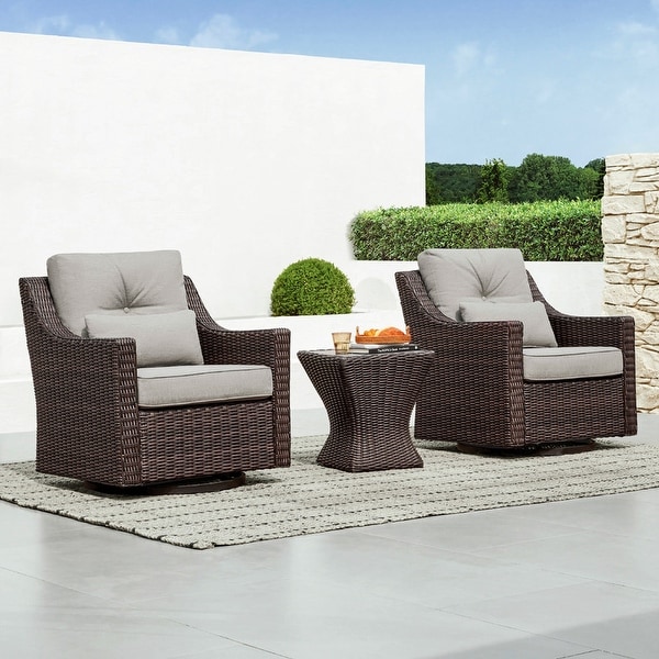 Murphy Outdoor Wicker Patio Furniture Swivel Glider Chair