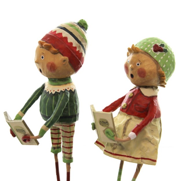 Lori Mitchell Henry amp Holly Come A Caroling Two Figurines 6 5 Inches Singing Christmas Caroling 87545 Polyresin Multicolored