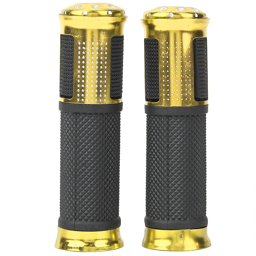 1 Pair Alloy Anti Skid Motorcycle Handlebar Hand Grips Modification Accessory (gold)