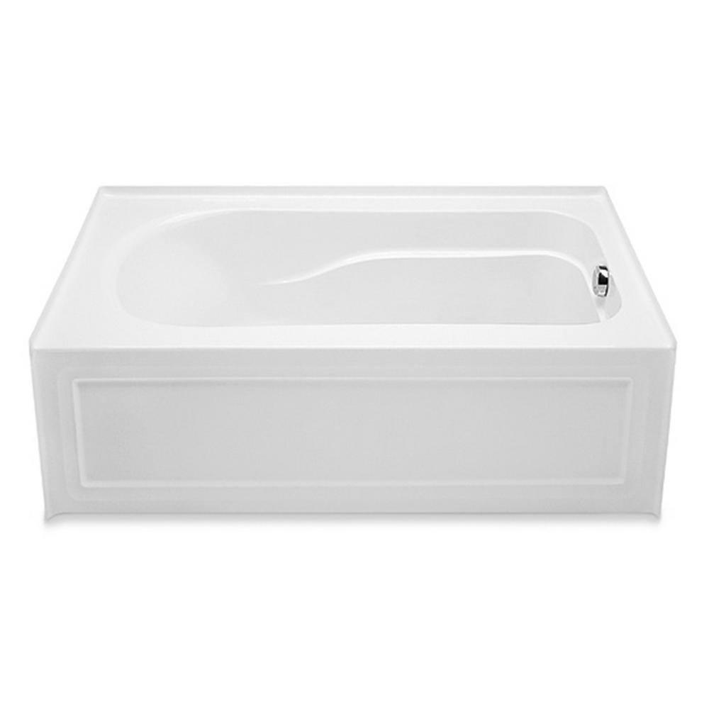 Aquatic Dossi 30 60 in. Acrylic Right Drain Rectangular Alcove Soaking Bathtub in Biscuit 727149650193