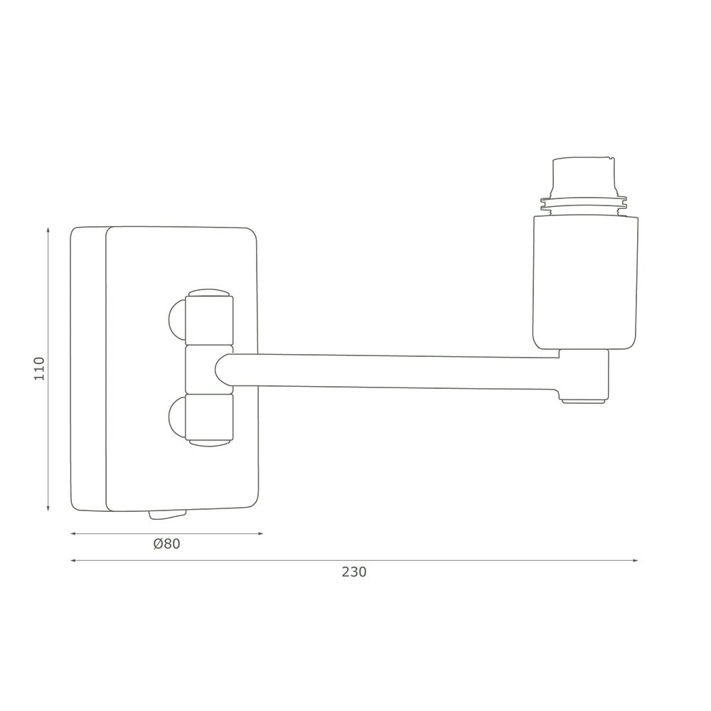 Britalia 220057 Polished Brass Vintage Switched Swing Arm Wall Light Bracket