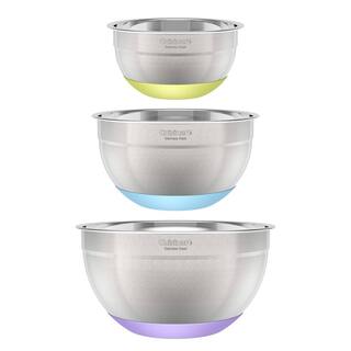 Cuisinart Set of 3 Stainless Steel Mixing Bowls with Non-slip Base CTG-00-SMBS